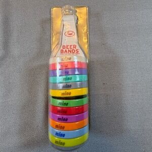 Fred & Friends Beer Bands Silicone Drink Markers Set of 12 Multicolor "Mine"